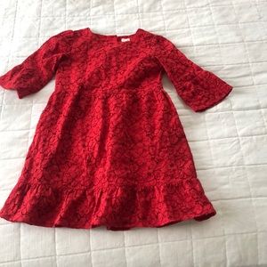 Girls gap red lace dress
